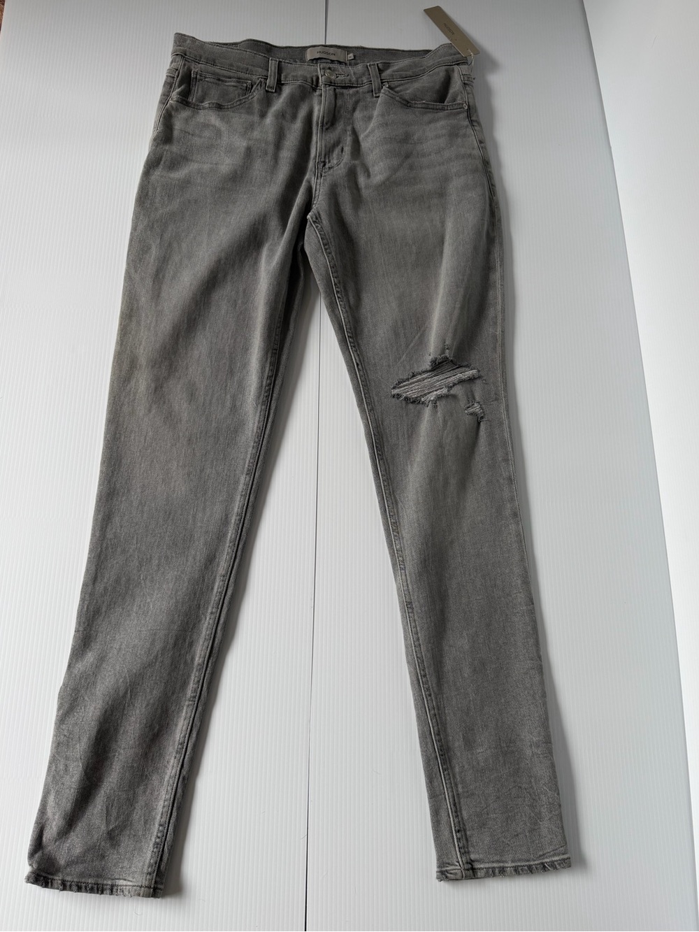 Hudson Jeans Men's Grey Slim Distressed Skinny